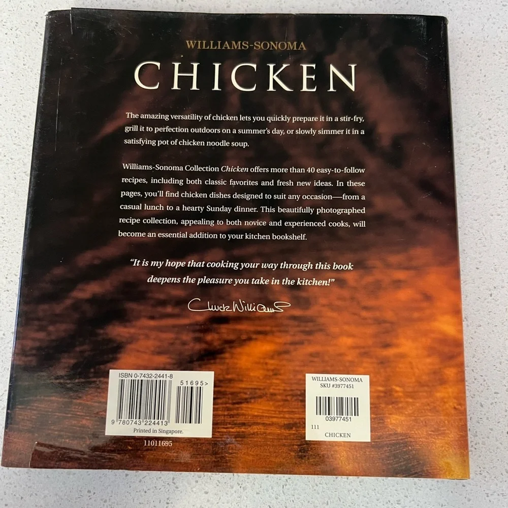 Williams Sonoma Chicken Cookbook with Rich Brown Cover